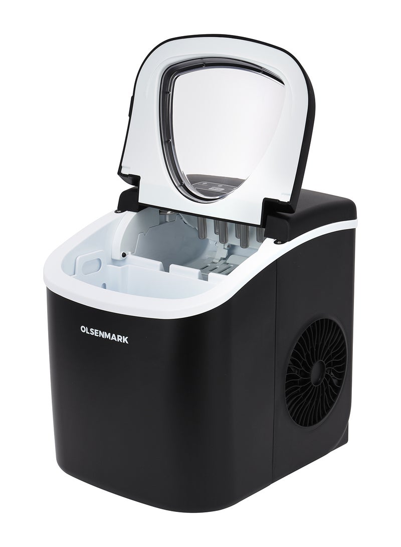 Olsenmark - Ice Maker With Plug Drain, High Speed Fan, Bullet Shaped Ices Includes Basket And Scoop, Compact And Wide Use, Perfect For Home, Restaurants, Outdoor Parties, Camps 100 W OMIM2496LR Black - Image 1