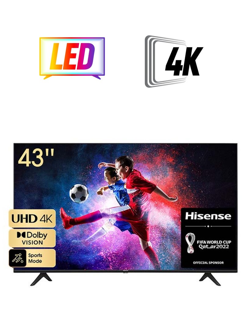 Hisense 43-Inch 4K UHD HDR Smart TV (Vidaa OS) 43A6GE Black - Image 1