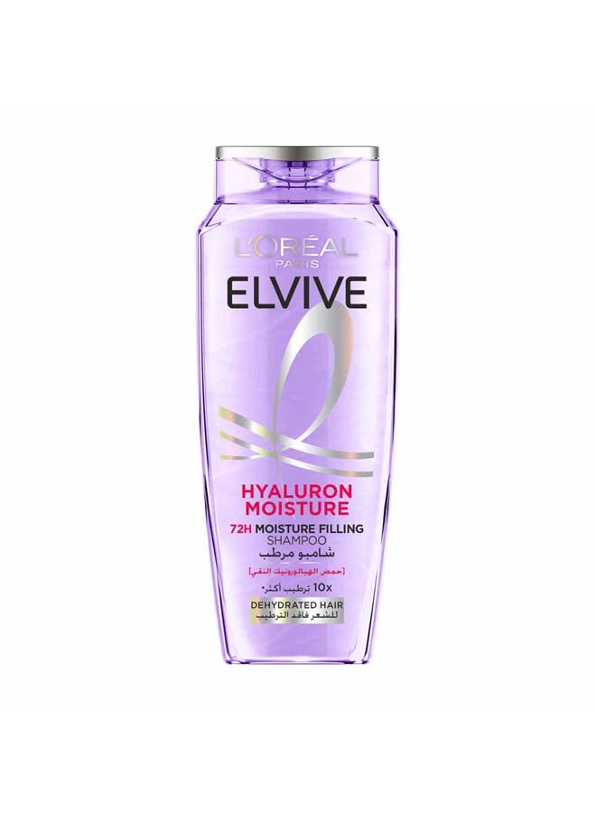 L'OREAL PARIS Elvive Hyaluron Moisture Filling Shampoo Replumps Hair With 72H Of Hydration purple 200ml - Image 1