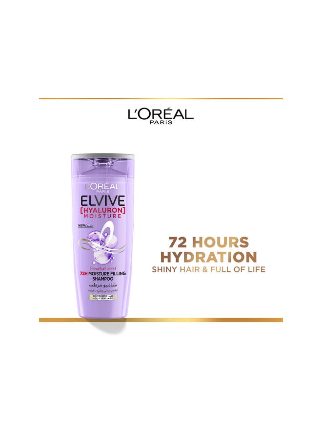 L'OREAL PARIS - Elvive Hyaluron Moisture Filling Shampoo Replumps Hair With 72H Of Hydration 400ml - Image 1