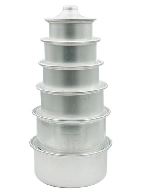 6-Piece Aluminium Cookware Pot Set Aluminium 29cm