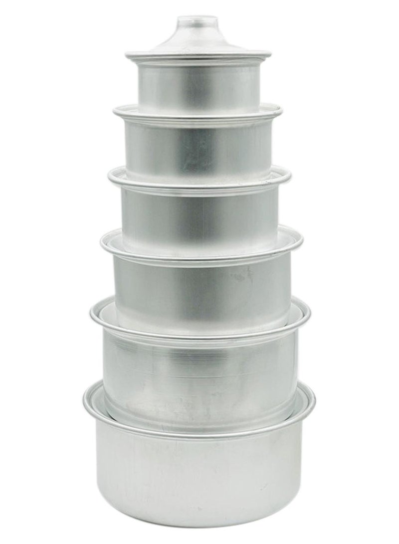 المفرج طقم قدور  مكون من 6 قطع فضي 29سم - Image 1