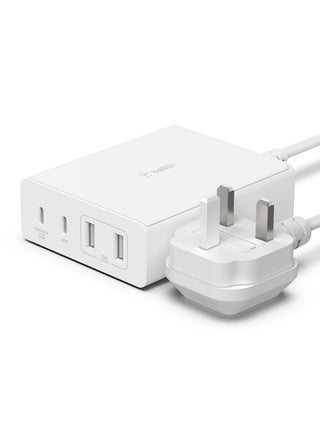 108W GaN USB Charging Station for Multiple Devices, 2 USB Type C and 2 USB A Fast Desktop Charger Dock Hub for MacBook, Pro, Air, iPhone, Pro, Max, Mini, iPad Pro, Air, Galaxy and More White - pnsku/N52909107A/45/_/1747201737/712e2de9-1d12-49da-844d-b7be1c2136aa