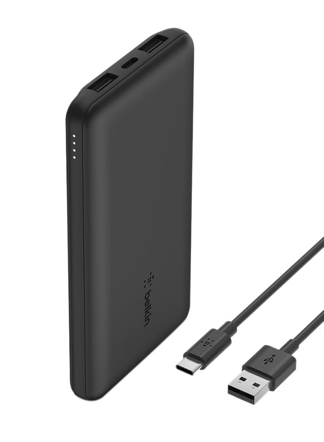 belkin 3-Port Power Bank 10K + USB-A to USB-C Cable black  - Image 1