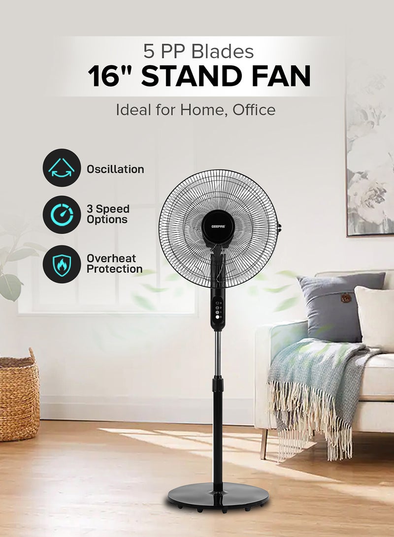 جيباس مروحة عمودية بتصميم محمول مقاس 16 بوصة 50 W GF9615L أسود  - Image 2