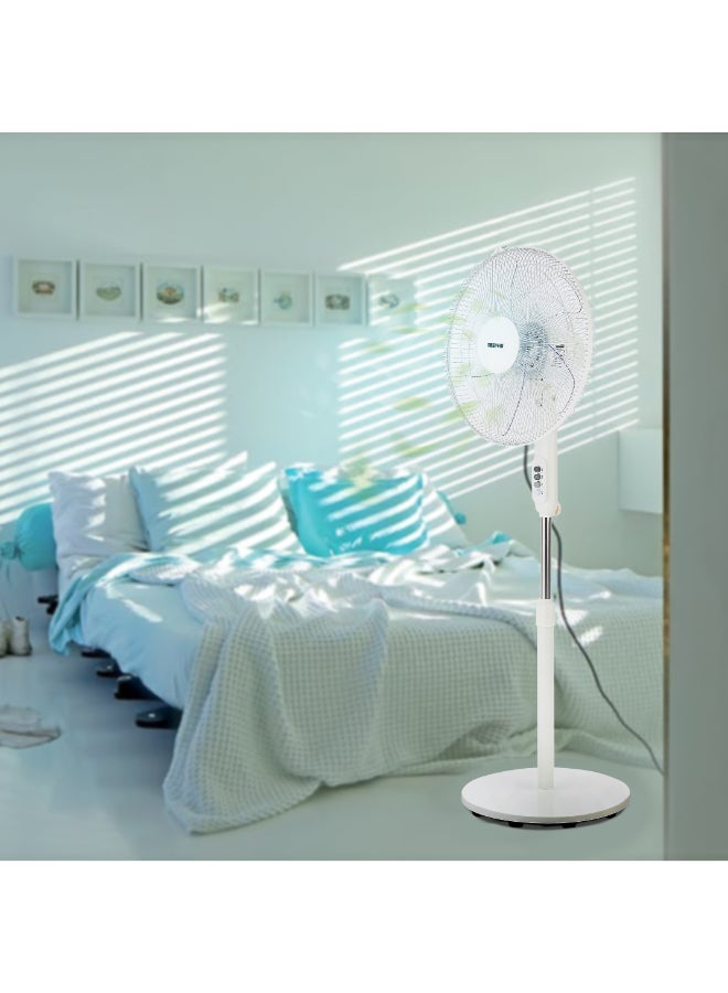 GEEPAS 16" Stand Fan, Wide Oscillation, 6PP Blades | Adjustable Height | 3 Speed Setting | Metal Safety Grill | Ideal for Home, Office, Restaurant, Etc 50 W GF9615L White - Image 3