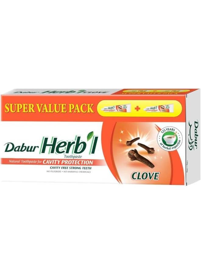 Dabur Herbal Cavity Protection Clove Toothpaste - (Pack of 2) White 140x2grams - Image 1