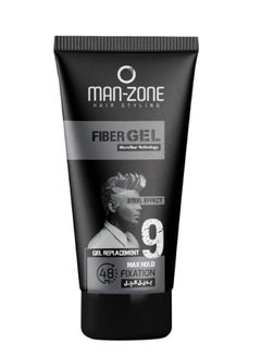 Man's Zone Fiber Gel Steel Effect Max Hold Black 125ml 