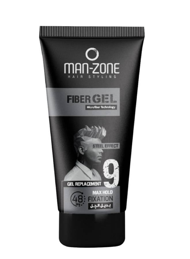 Man's Zone Fiber Gel Steel Effect Max Hold Black 125ml 