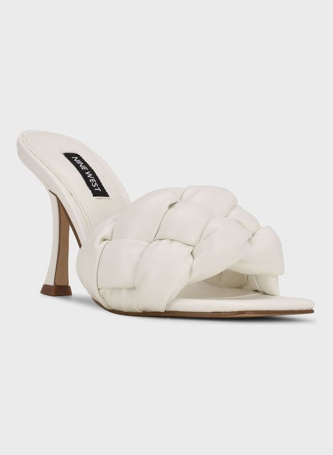NINE WEST Casual High Heel Sandals White - Image 2