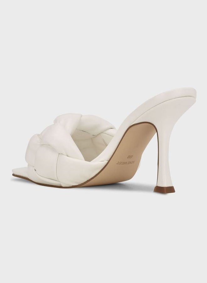 NINE WEST Casual High Heel Sandals White - Image 3