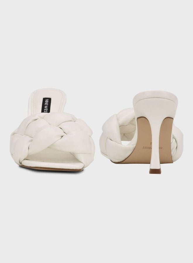 NINE WEST Casual High Heel Sandals White - Image 4