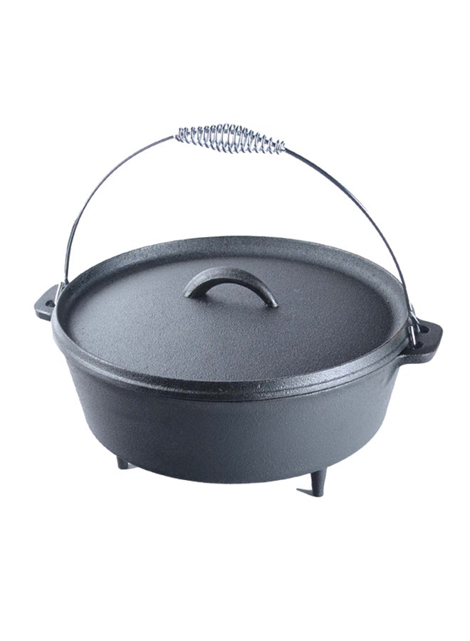 PROCILA Cast Iron BBQ Cooking Pot Black 4.7Liters - Image 1