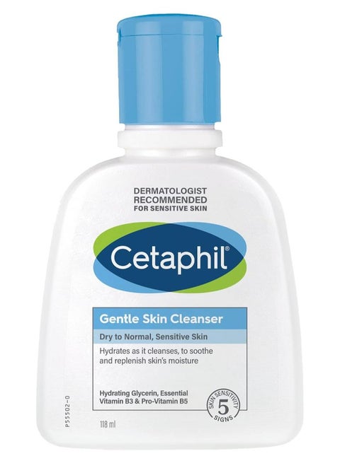 Gentle Skin Cleanser, For Dry to Normal, Sensitive Skin, Face And Body Wash, For Men And Women, With Niacinamide And Glycerin, Unscented, Soap Free And Non Foaming, For Men And Women 118ml