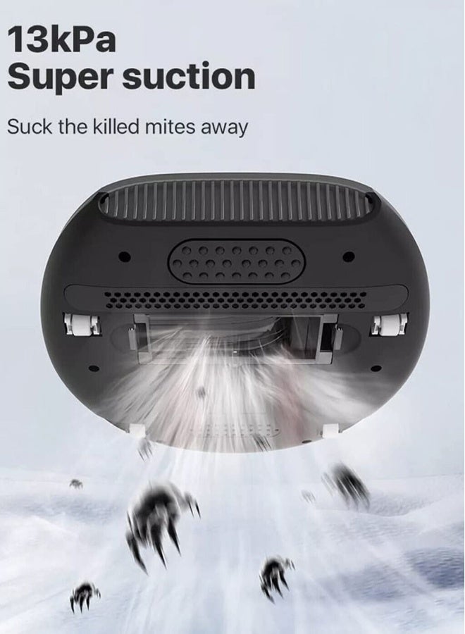 ديرما مكنسة كهربائية سلكية للأتربة والعث مزودة بذراع تحكم بقوة 13 كيلو باسكال، خفيفة الوزن ومحمولة باليد، مزودة بفلتر هيبا وتعقيم بالأشعة فوق البنفسجية للأسرة 0.2 L 450 W EX-919 رمادي - Image 4