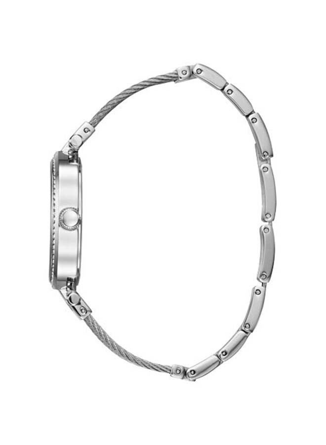 جس ساعة يد بسوارٍ من الستانلس ستيل بنقشةٍ بارزة طراز W0638L1 للنساء - Image 2