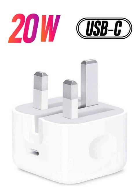 20W Usb-C Power Charger Adapter Usb Power Adapter Wall Plug For Iphone 12 Charger Delivery Wall Charger Pd Mains Charger For Iphone 11 Pro Max White