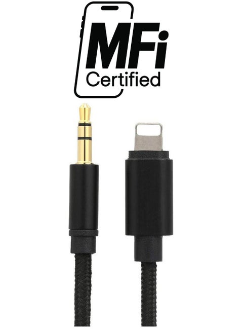For Lightning To 3.5Mm Audio Cable Male Aux Stereo Wire Adapter Cord For Iphone 7 7 Plus 8 8 Plus X To Car Stereo Speakers Headphone Black