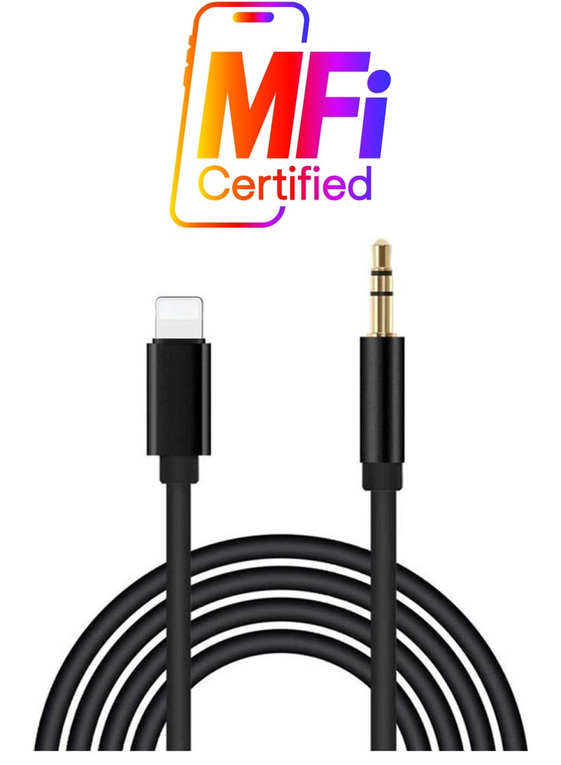 Generic - Lightning To 3.5Mm Audio Cable Male Aux Stereo Wire Adapter Cord For Iphone 7 7 Plus 8 8 Plus X To Car Stereo Speakers Headphone Black - Image 1
