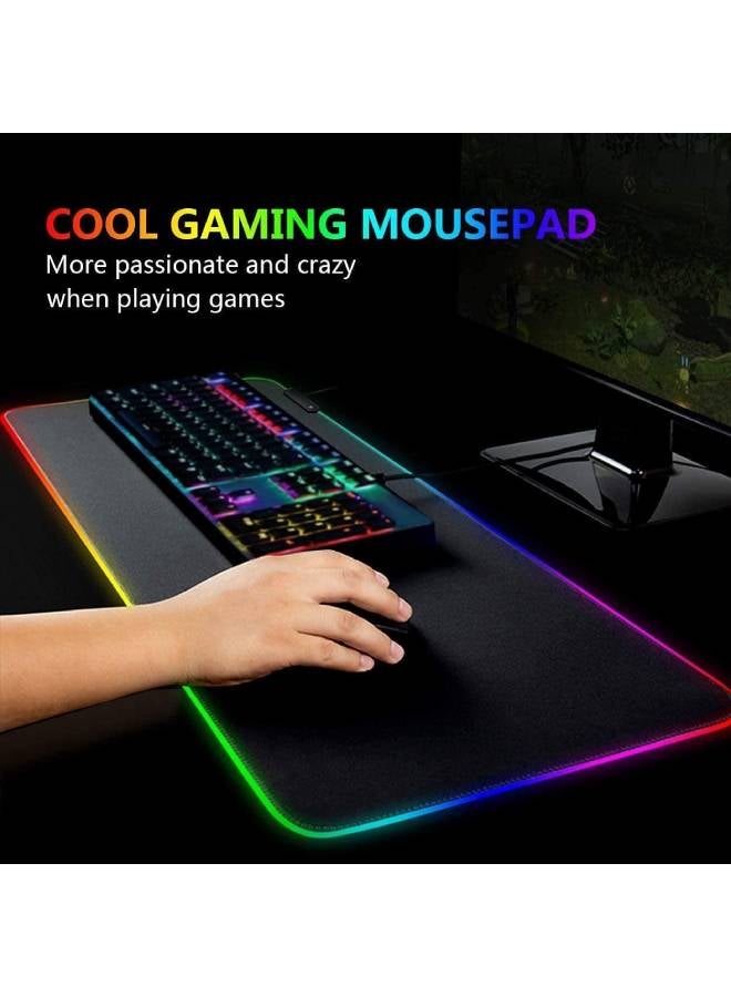 جي أم أس - لوحة ماوس ألعاب Rgb 10 أوضاع إضاءة كبيرة الحجم متوهجة LED لوحة ماوس ممتدة غير قابلة للانزلاق لوحة مفاتيح مطاطية - Image 1