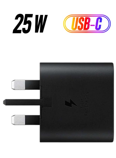 Travel Adapter 25W PD With USB-C To USB-C Cable Black
