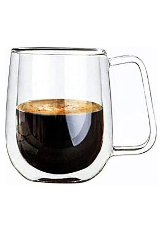 Double Wall Glass Coffee Tea Mug CLear 200ml - Image 1