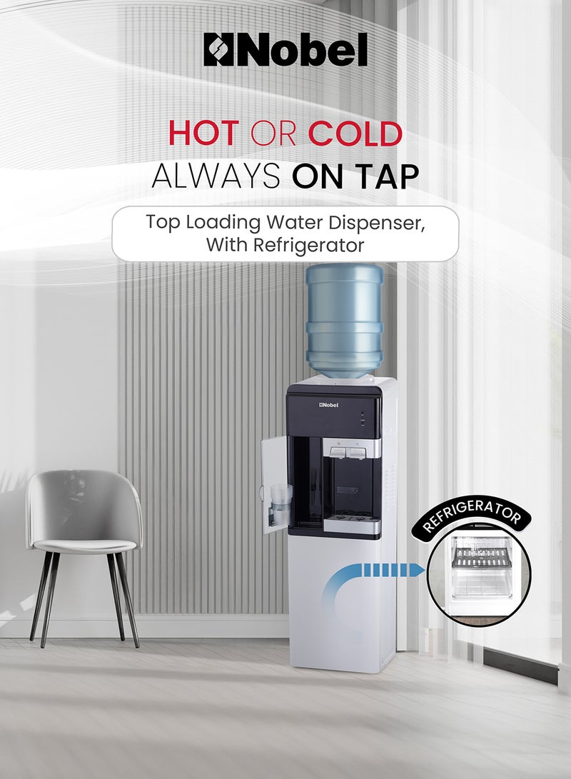 Nobel Water Dispenser Free Standing White Refrigerator Hot And Cool Compressor Cooling NWD1606R NWD1606R White/Black  - Image 2
