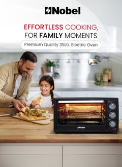 Nobel Electric Oven Black 35 Litres 1500W Stainless Steel Heating Element Rotisserie With Timer NEO36 35 L 1500 W NEO36 Black  - Image 2
