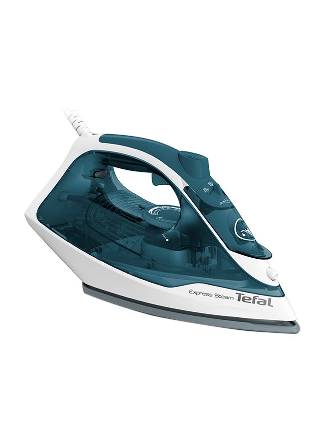 Tefal - Steam Iron | Express Steam | Iron Steamer |Cerilium/Plastic | 270 ml 2400 W FV2831M0 Blue Boreal - Image 1