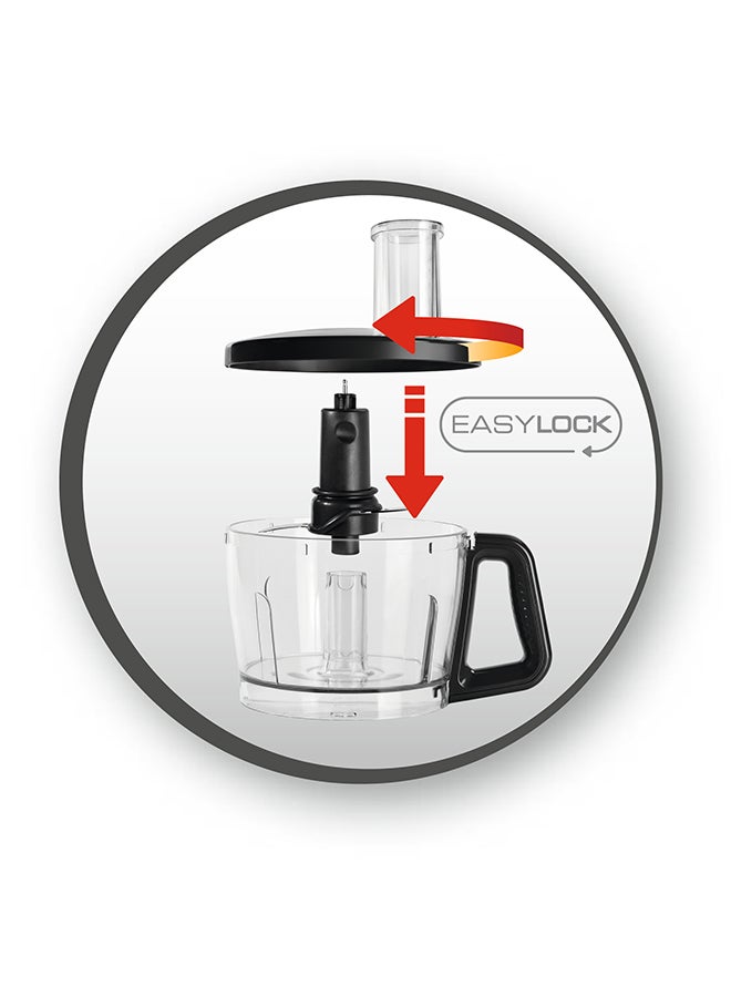 Moulinex - Digital Food Processor Double Force 3 L 1000 W FP827E27 Silver / Black - Image 1