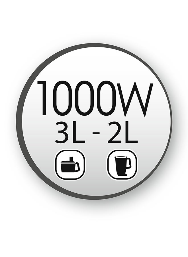 Moulinex - Digital Food Processor Double Force 3 L 1000 W FP827E27 Silver / Black - Image 1