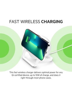 belkin BoostCharge 10W Wireless Charging Stand With Bluetooth Speaker - For iPhone 15/14 And Older, Google, Samsung, Huawei White  - Image 2