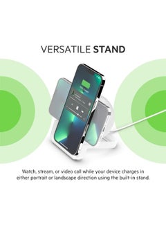 belkin BoostCharge 10W Wireless Charging Stand With Bluetooth Speaker - For iPhone 15/14 And Older, Google, Samsung, Huawei White  - Image 3