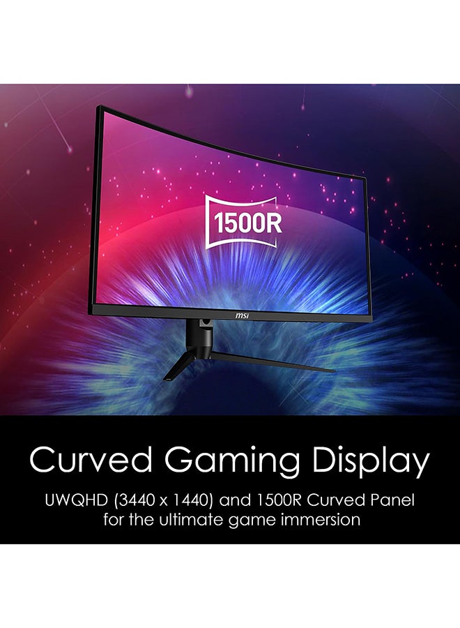 MSI - 34 inch Optix MAG342CQR 1500R Curvature 21:9 Aspect Ratio Narrow Bezel 1ms 3440 x 1440 (UWQHD) 144Hz Refresh Rate Tilt/Swivel/Height/Pivot Adjustment AMD Freesync Gaming Curved Monitor, Black Black - Image 1