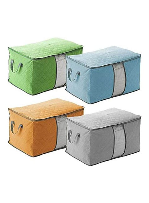 Large Capacity Garment/Blankets Storage Bags With Clear Window 4 Pcs Multicolour 100Liters