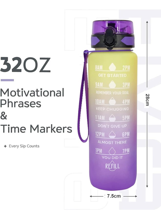زجاجة مياه تحفيزية مع قلم تحديد الوقت وقش - Image 5