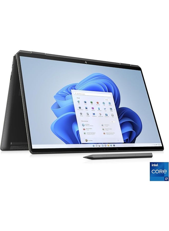 HP - Spectre X360 16-f0007nx Laptop With 16-Inch UHD OLED Display, Core i7 Processor/16GB RAM/1TB SSD/Wndows 11/4GB NVIDIA GeForce RTX 3050 Graphic Card English/Arabic Nightfall Black Aluminum - Image 1