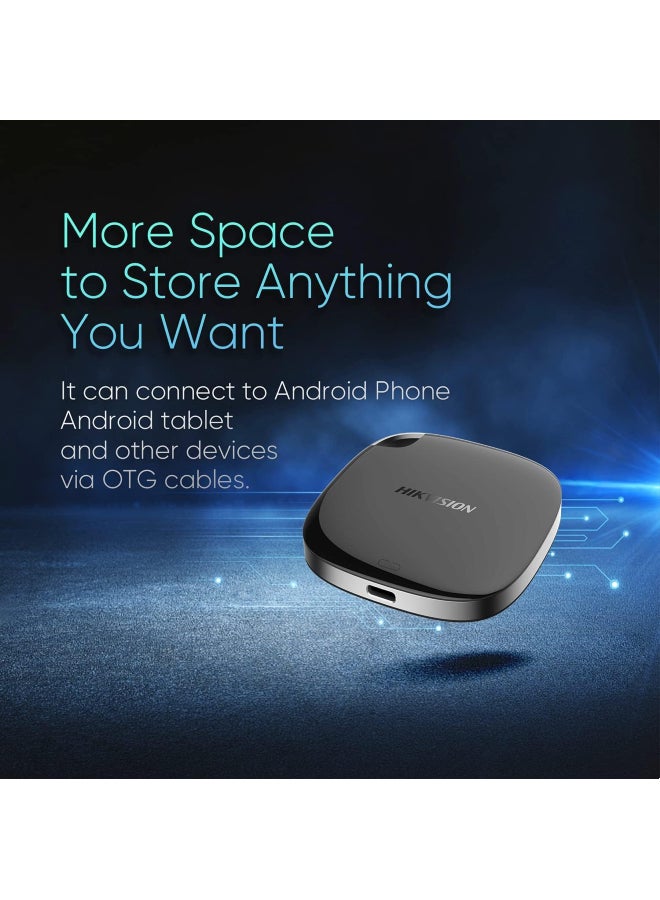 HikStorage Portable SSD External SSD Drive - USB3.1 Type-C Solid State Disk - Black 128 GB