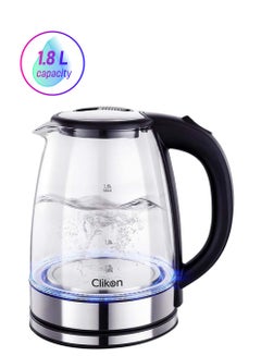 Clikon 1.8 Liter Cordless Glass Body Electric Kettle With LED Glow Indicator 1.8 L CK5138 Clear  - Image 1