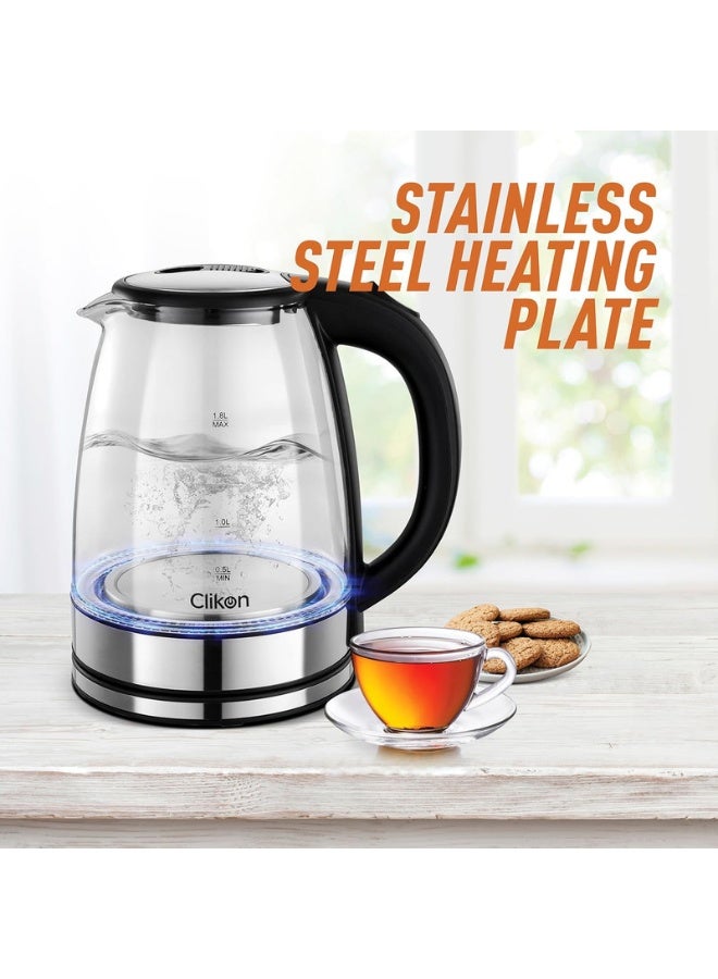 كليكون غلاية كهربائية لاسلكية سعة 1.8 لتر بهيكل زجاجي مزودة بمؤشر إضاءة LED 1.8 L CK5138 شفاف - Image 5