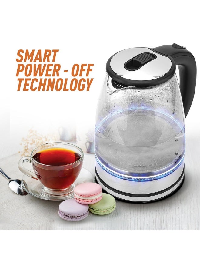 كليكون غلاية كهربائية لاسلكية سعة 1.8 لتر بهيكل زجاجي مزودة بمؤشر إضاءة LED 1.8 L CK5138 شفاف - Image 4