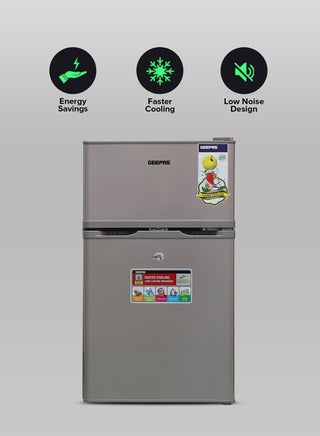 125L Gross/85L Net Capacity, Double Door Defrost Refrigerator With Rapid Cooling Function, Tropic Type, CFC Free, Interior Lamp, Adjustable Leg, Hook & Key, Outside Condenser,  25L Freezer capacity GRF1259GPE Metallic grey - pnsku/N53046915A/45/_/1727256401/45187670-9311-49f2-98af-a55b2d47d3b5