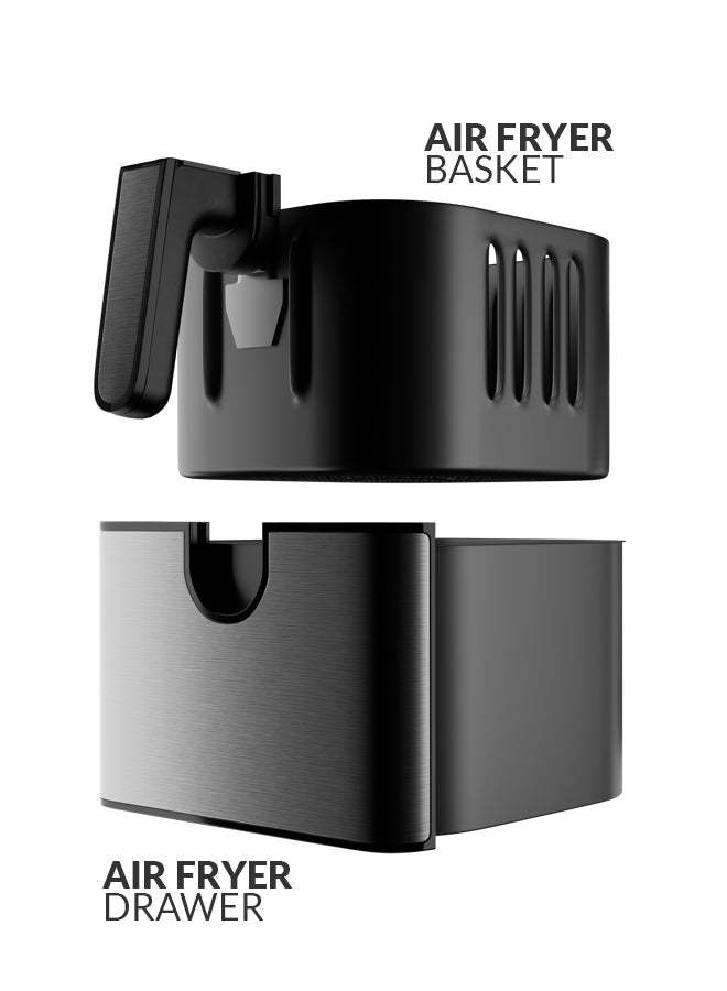 evvoli - Air Fryer 5.5L, 8 Preset Programs With Digital Control Panel Display, Built-In Preheat Function, 1700W + Free 1 Bluetooth Speaker 5.5 L 1700 W EVKA-AF5508D Grey - Image 1