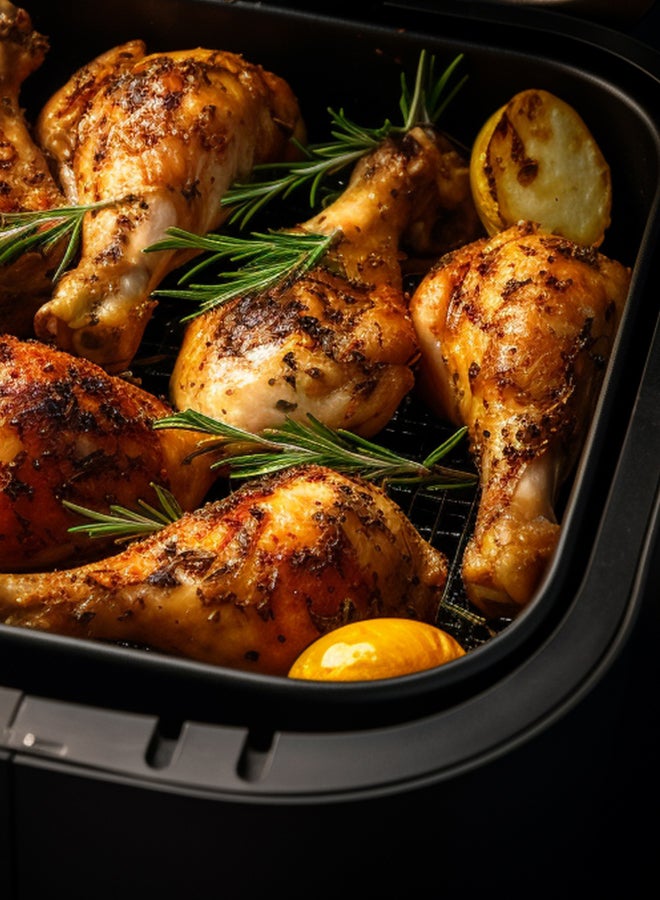 evvoli - Air Fryer 5.5L, 8 Preset Programs With Digital Control Panel Display, Built-In Preheat Function, 1700W + Free 1 Bluetooth Speaker 5.5 L 1700 W EVKA-AF5508D Grey - Image 1