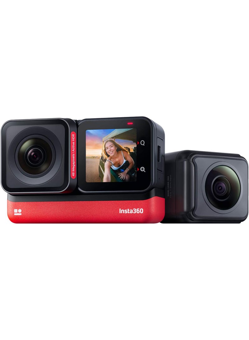 Insta360 - ONE RS Twin Edition – Waterproof 4K 60fps Action Camera & 5.7K 360 Camera With Interchangeable Lenses, Stabilization, 48MP Photo, Active HDR, AI Editing - Image 1