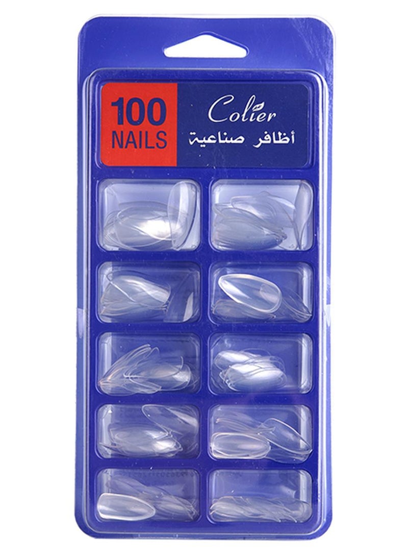كولير أظافر صناعية 100 قطعة شفاف
