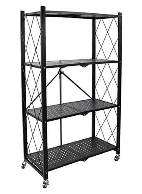 4-Tier Kitchen Rack Black
