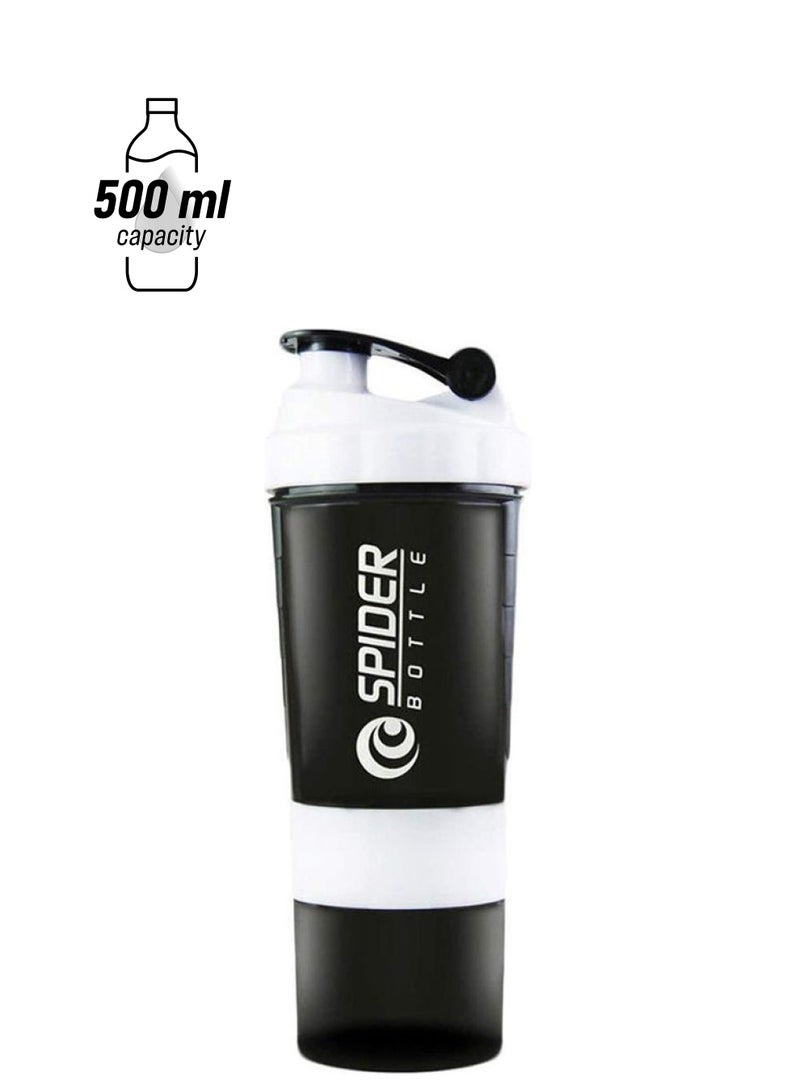 سبايدر زجاجة مياه رياضية من سبايدر بروتين شيكر مع كرة خلط مدمجة 500 مل