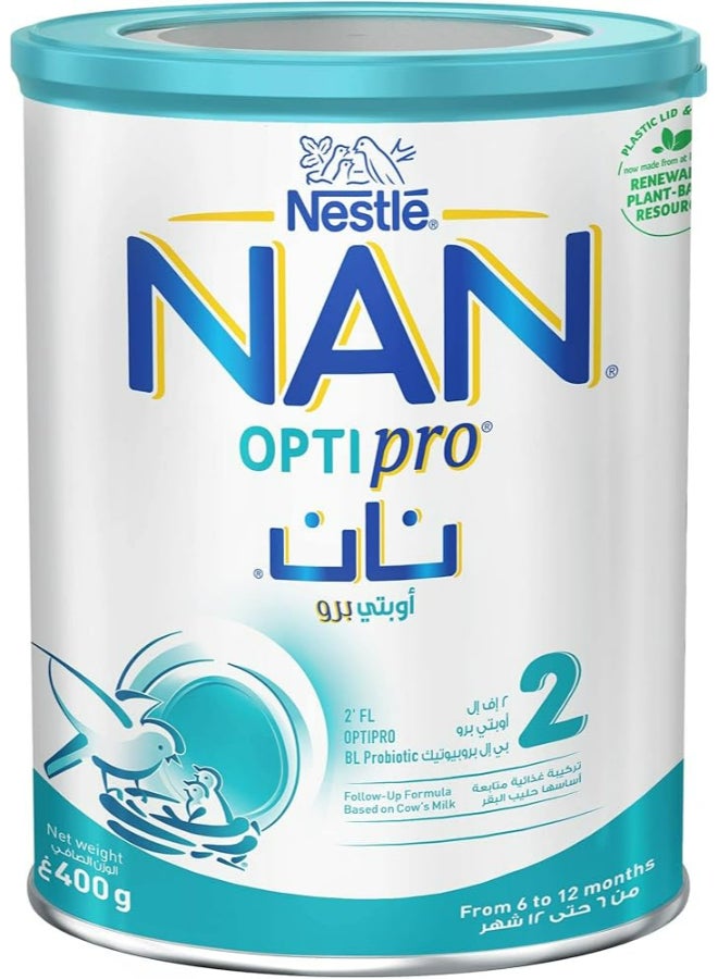 Nan - Nestlé, Nan Optipro 2, Follow-up Formula, From 6 to 12 Months, 400grams  Single - Image 1