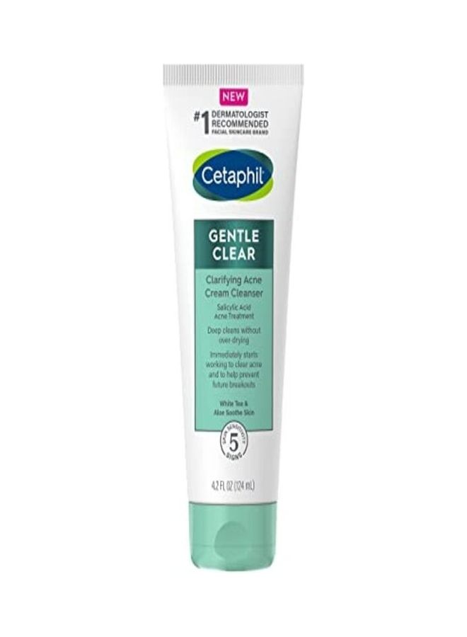 Cetaphil Gentle Clear Clarifying Acne Cream Cleanser Face Wash 124ml - Image 1